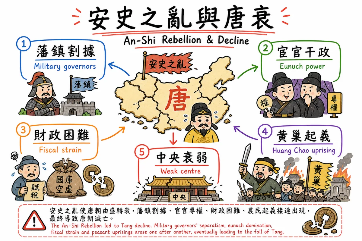DSE 中史安史之亂與唐朝衰落圖解