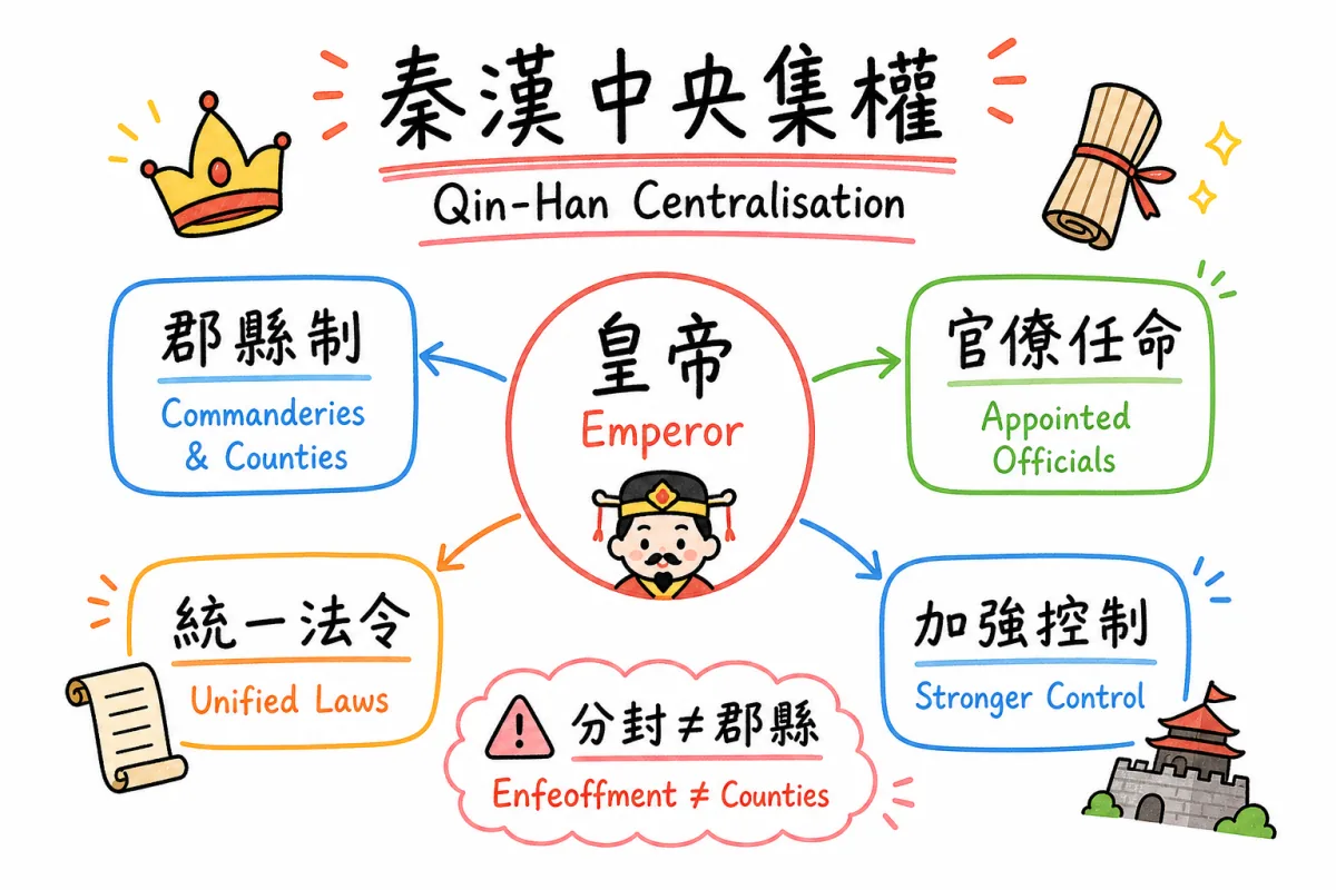 DSE 中史秦漢中央集權制度圖解