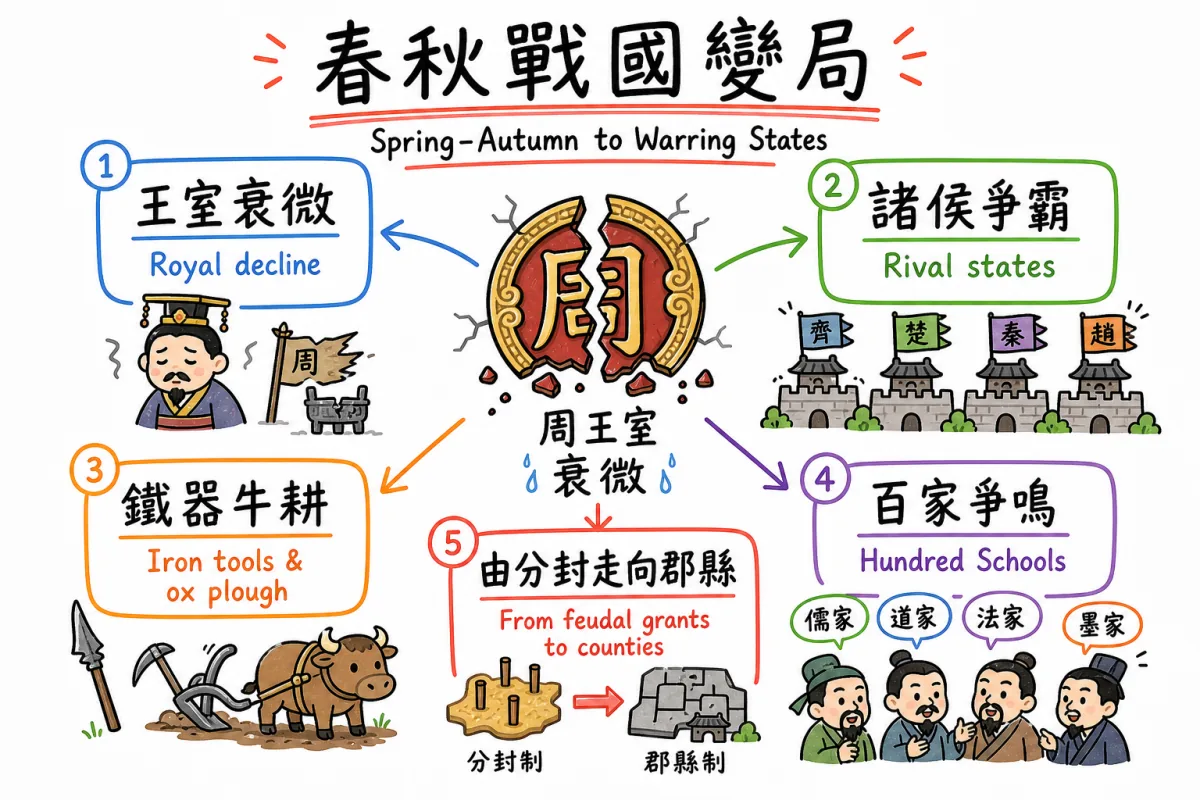 DSE 中史春秋戰國社會變動圖解